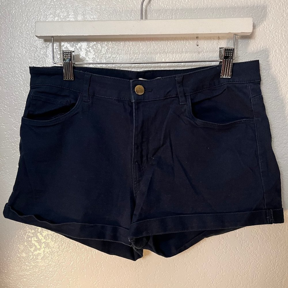 H&M Denim Jean Shorts Dark Blue Size 10